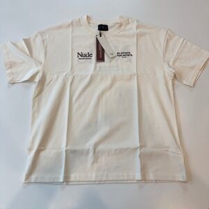 Nude Project Cult Cream Cotton Graphic Logo T-Shirt Mens Large